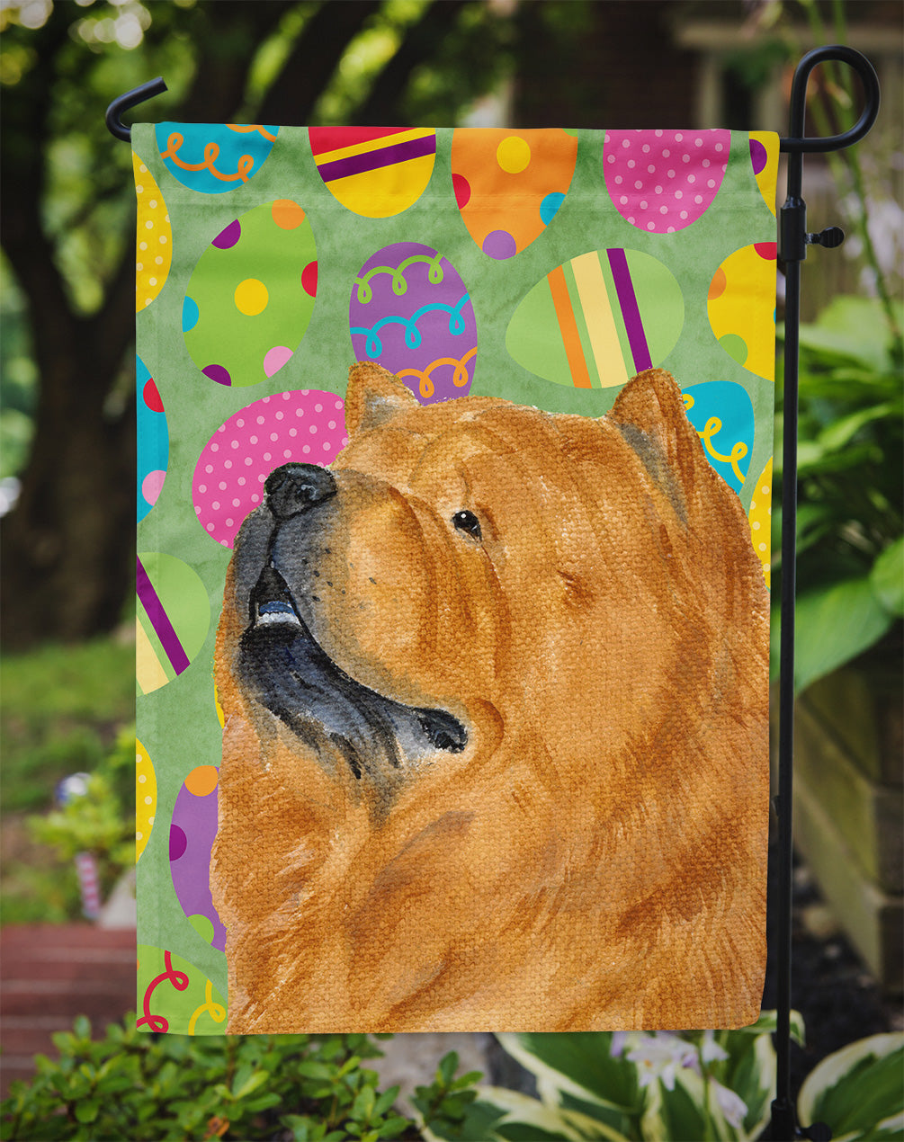 Chow Chow Easter Eggtravaganza Flag Garden Size