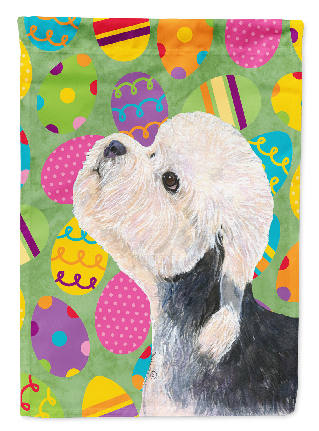 Dandie Dinmont Terrier Easter Eggtravaganza Flag Canvas House Size  the-store.com.