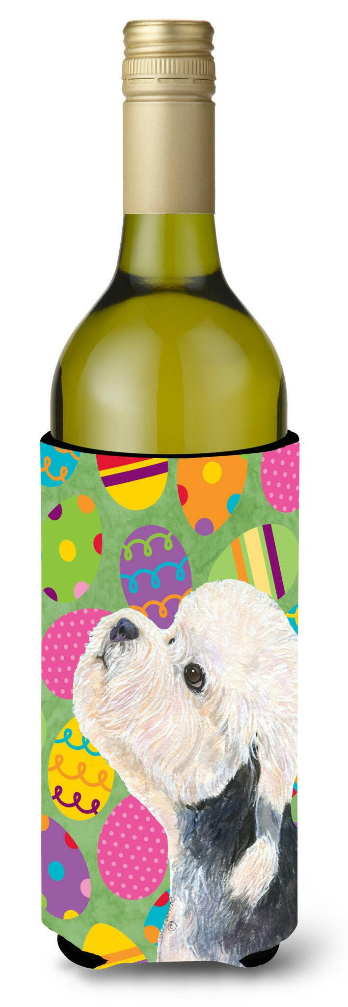 Dandie Dinmont Terrier Easter Eggtravaganza Wine Bottle Beverage Insulator Beverage Insulator Hugger by Caroline&#39;s Treasures