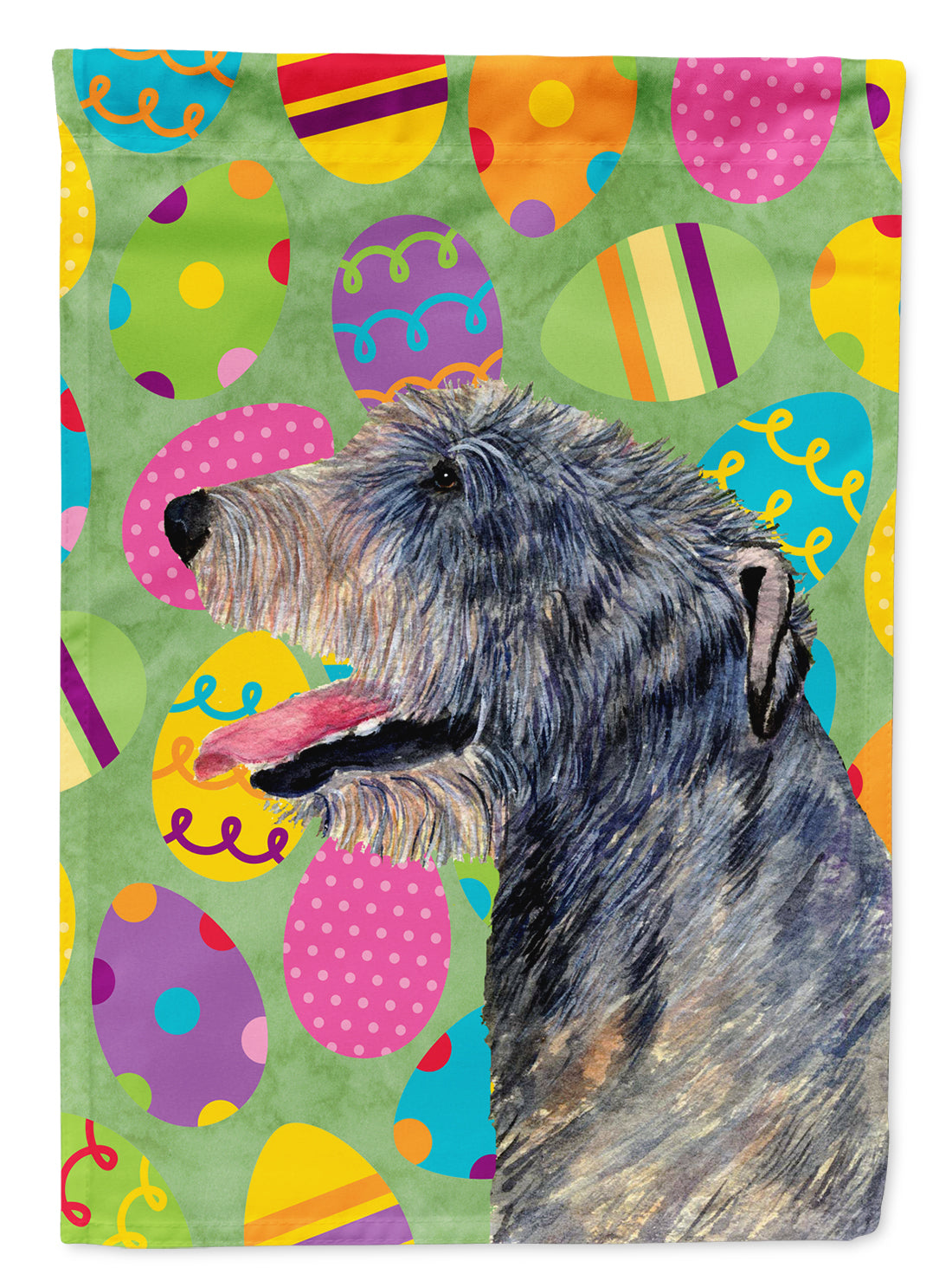 Irish Wolfhound Easter Eggtravaganza Flag Canvas House Size