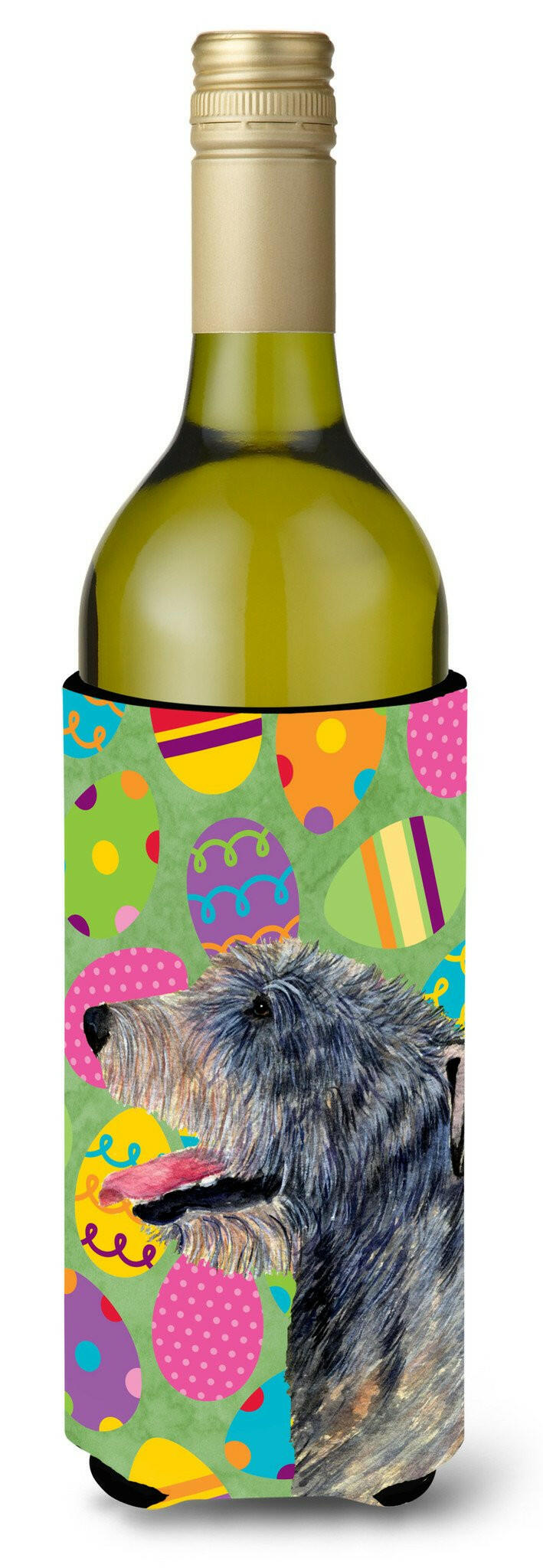 Irish Wolfhound Easter Eggtravaganza Wine Bottle Beverage Insulator Beverage Insulator Hugger by Caroline&#39;s Treasures