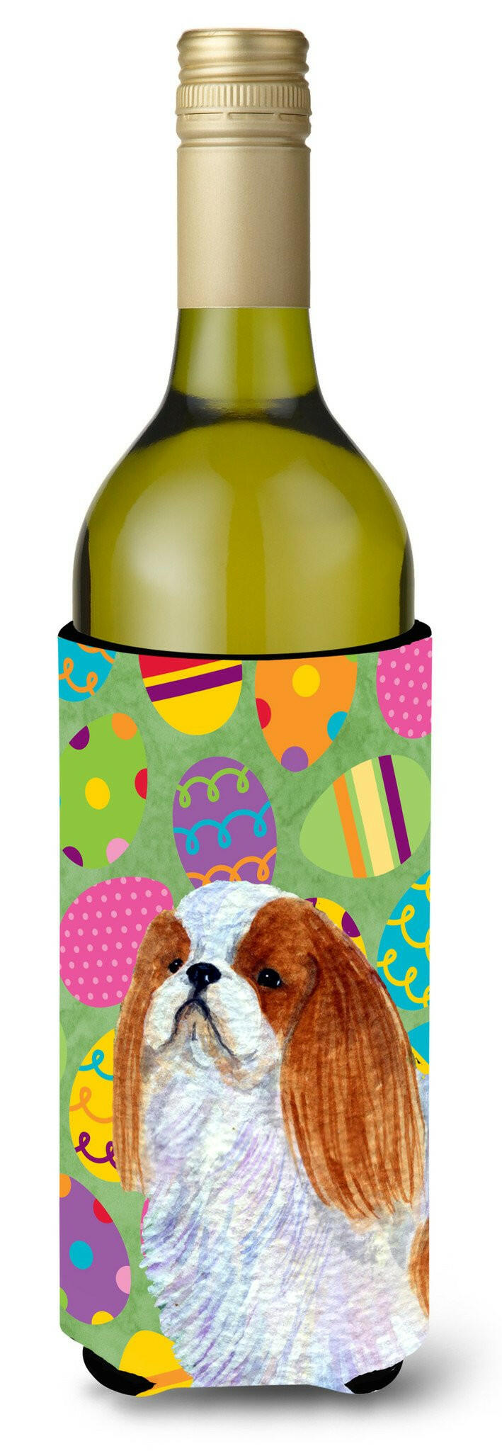 English Toy Spaniel Easter Eggtravaganza Wine Bottle Beverage Insulator Beverage Insulator Hugger by Caroline&#39;s Treasures