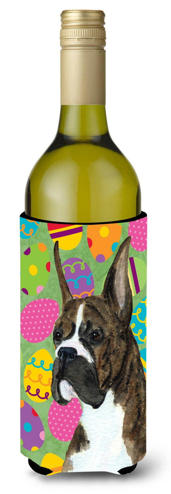 Boxer Easter Eggtravaganza Wine Bottle Beverage Insulator Beverage Insulator Hugger SS4853LITERK by Caroline&#39;s Treasures