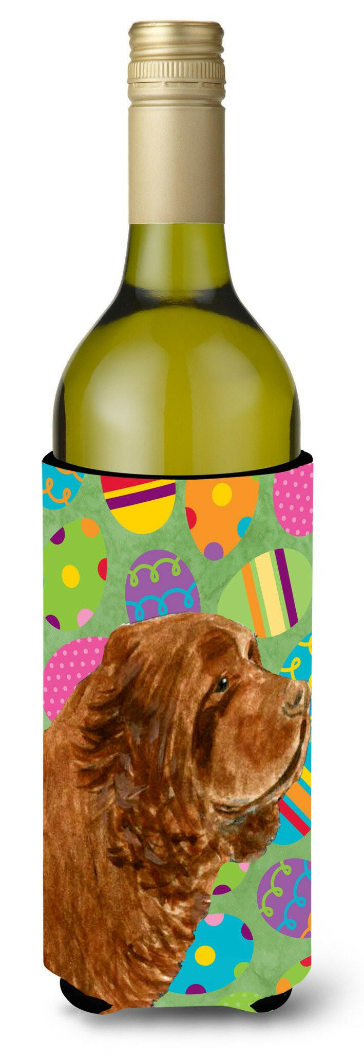 Sussex Spaniel Easter Eggtravaganza Wine Bottle Beverage Insulator Beverage Insulator Hugger by Caroline&#39;s Treasures