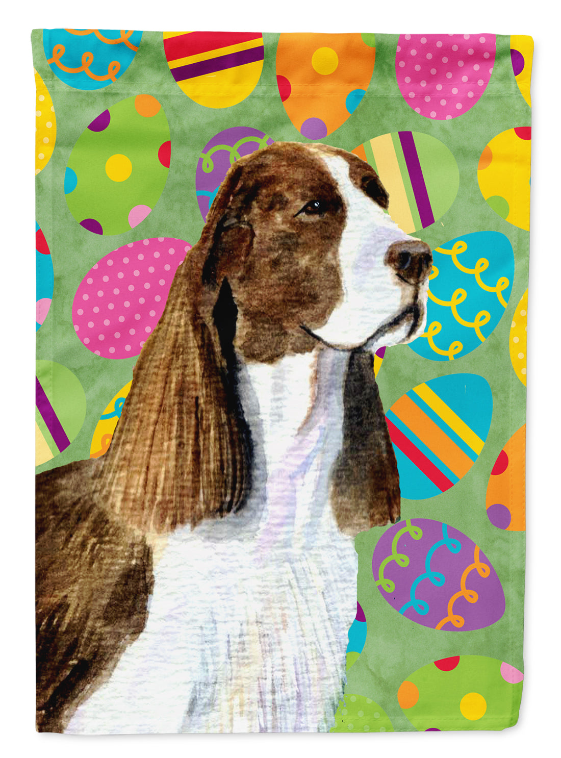 Springer Spaniel Easter Eggtravaganza Flag Canvas House Size  the-store.com.