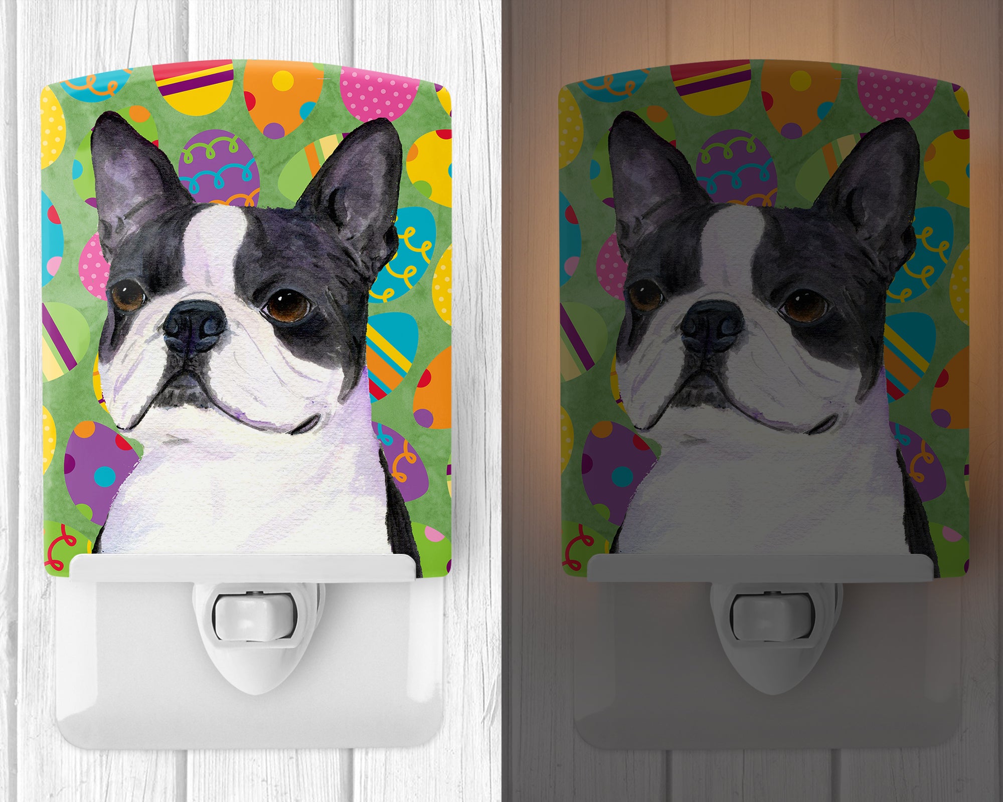 Boston Terrier Easter Eggtravaganza Ceramic Night Light SS4861CNL - the-store.com