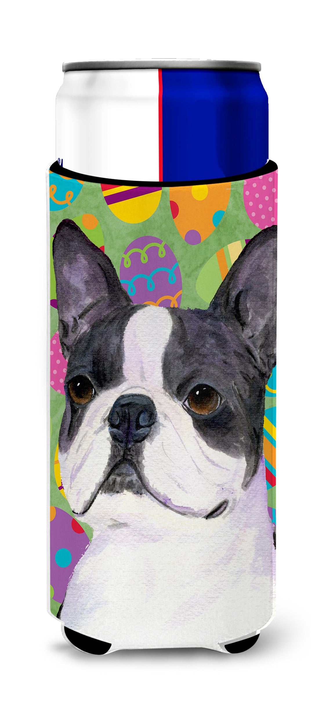 Boston Terrier Easter Eggtravaganza Ultra Beverage Insulators for slim cans SS4861MUK.