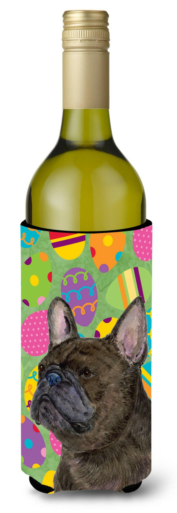 French Bulldog Easter Eggtravaganza Wine Bottle Beverage Insulator Beverage Insulator Hugger SS4864LITERK by Caroline&#39;s Treasures