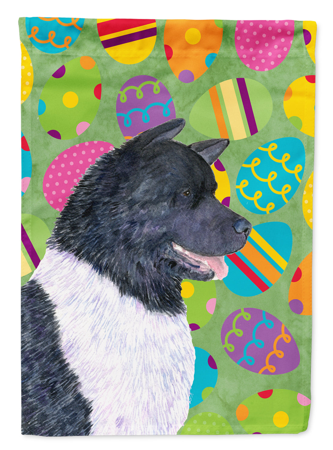 Akita Easter Eggtravaganza Flag Canvas House Size  the-store.com.