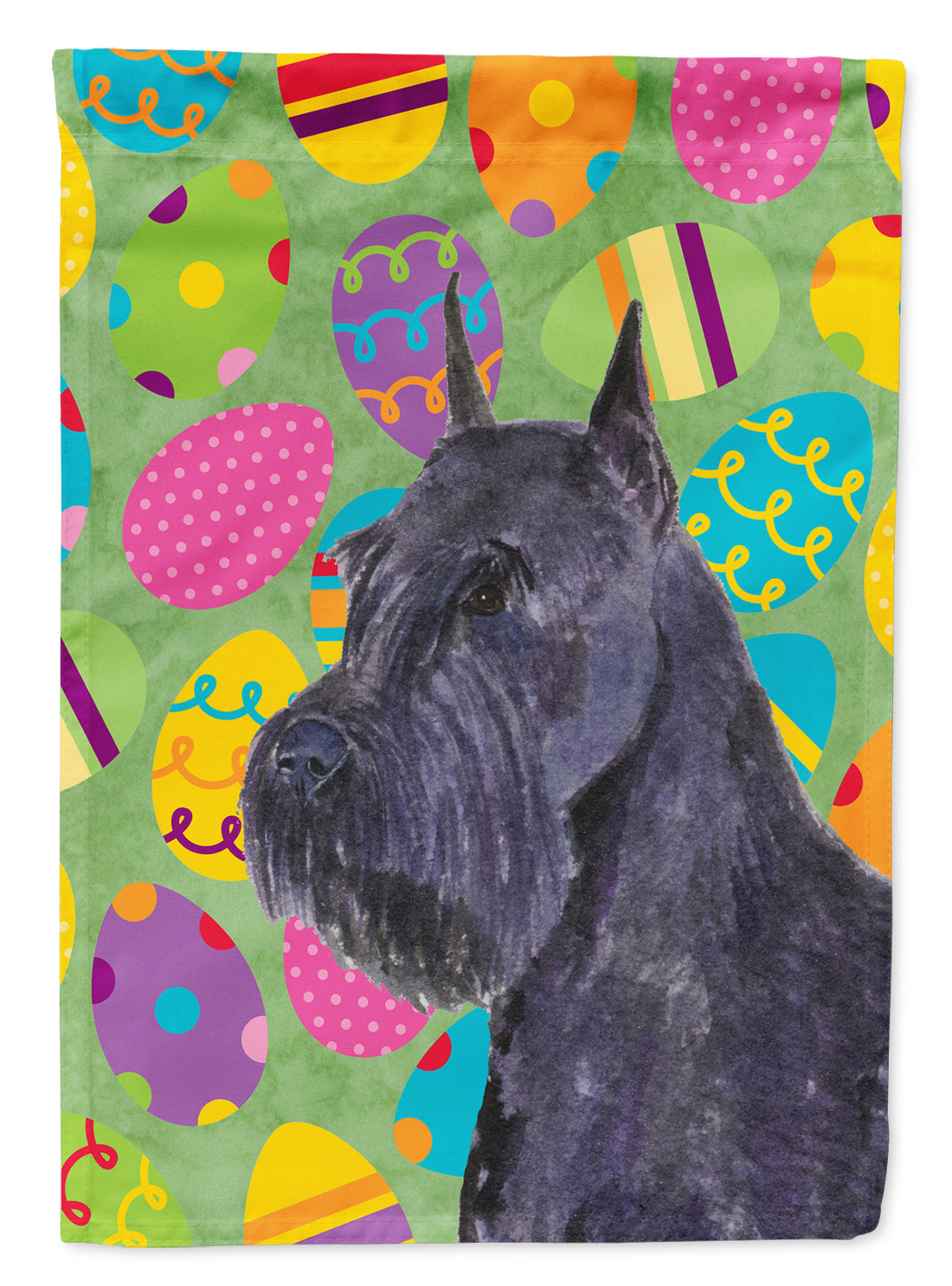 Schnauzer Easter Eggtravaganza Flag Canvas House Size  the-store.com.
