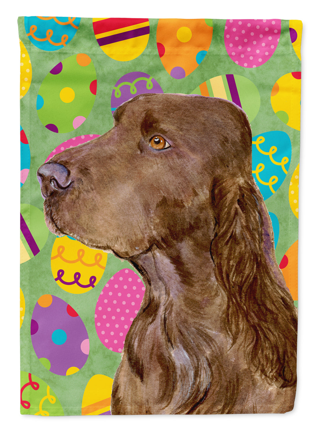 Field Spaniel Easter Eggtravaganza Flag Canvas House Size