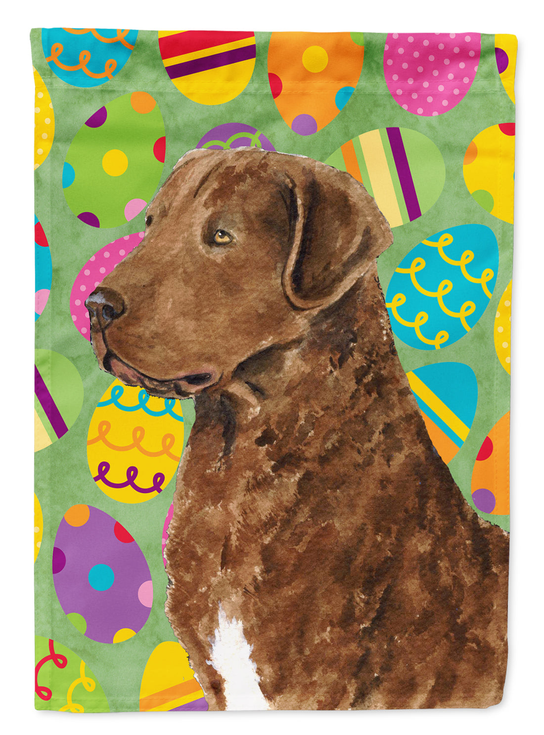 Chesapeake Bay Retriever Easter Eggtravaganza Flag Canvas House Size  the-store.com.