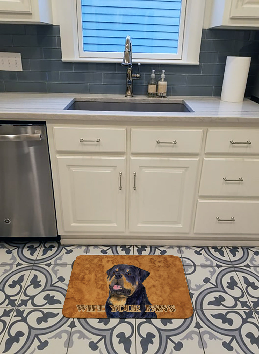 Rottweiler Wipe your Paws Machine Washable Memory Foam Mat SS4880RUG - the-store.com