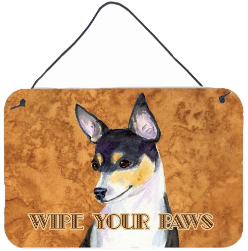 Toy Fox Terrier Wipe your Paws Aluminium Metal Wall or Door Hanging Prints by Caroline&#39;s Treasures