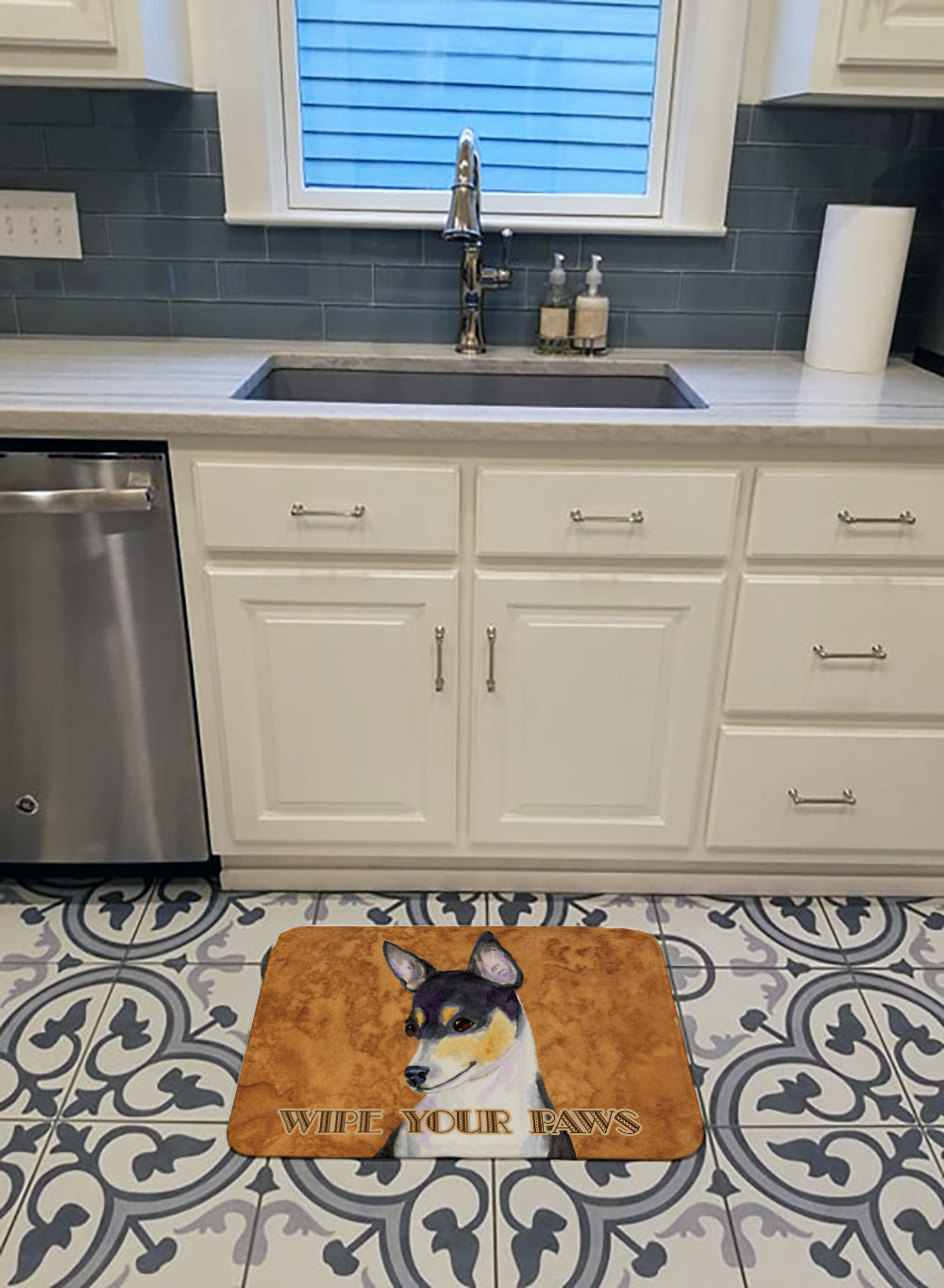 Toy Fox Terrier Wipe your Paws Machine Washable Memory Foam Mat SS4882RUG - the-store.com