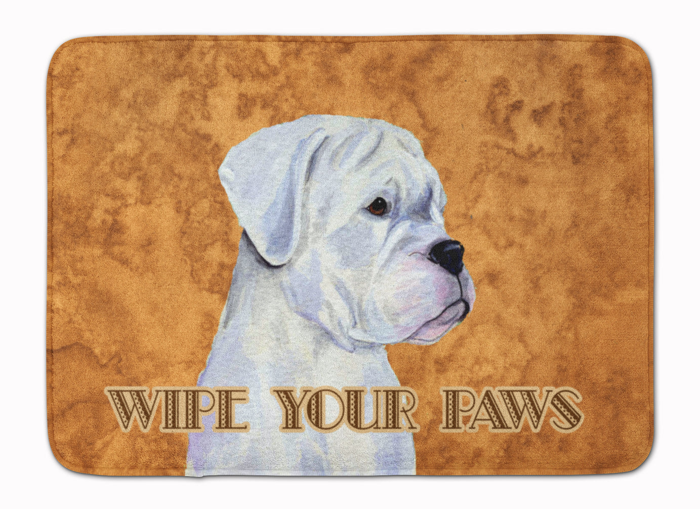 White Boxer Wipe your Paws Machine Washable Memory Foam Mat SS4887RUG - the-store.com