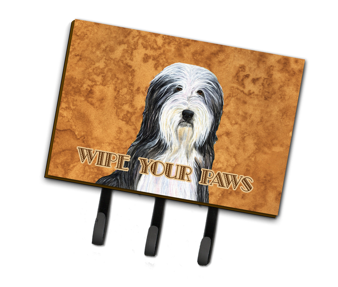 Bearded Collie Wipe your Paws Leash or Key Holder