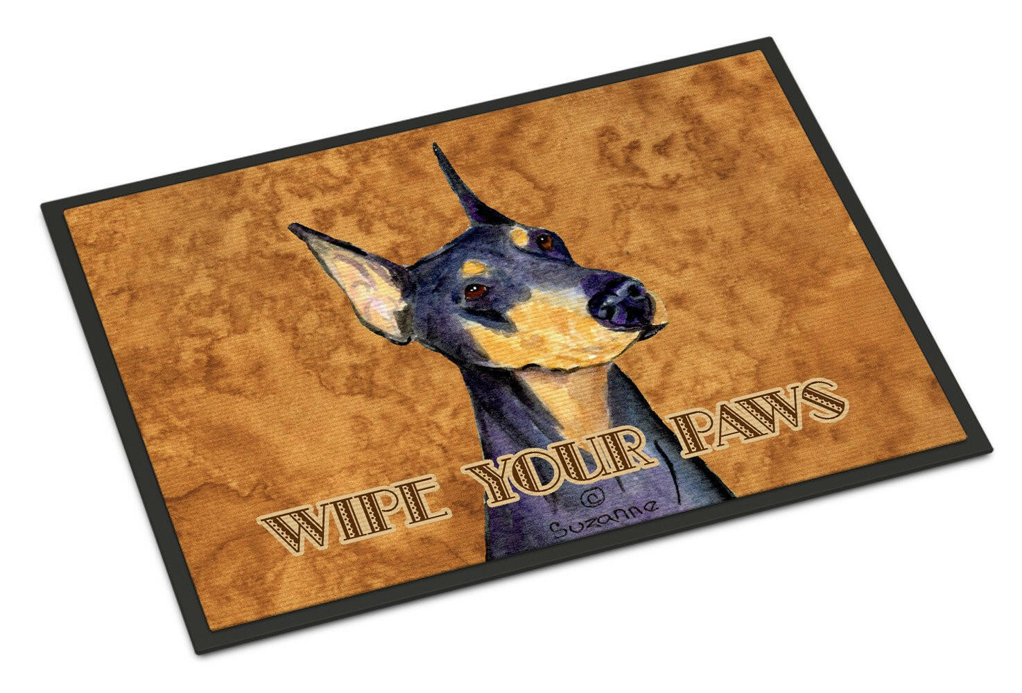 Black and Tan Doberman Wipe your Paws Indoor or Outdoor Mat 24x36 SS4891JMAT - the-store.com