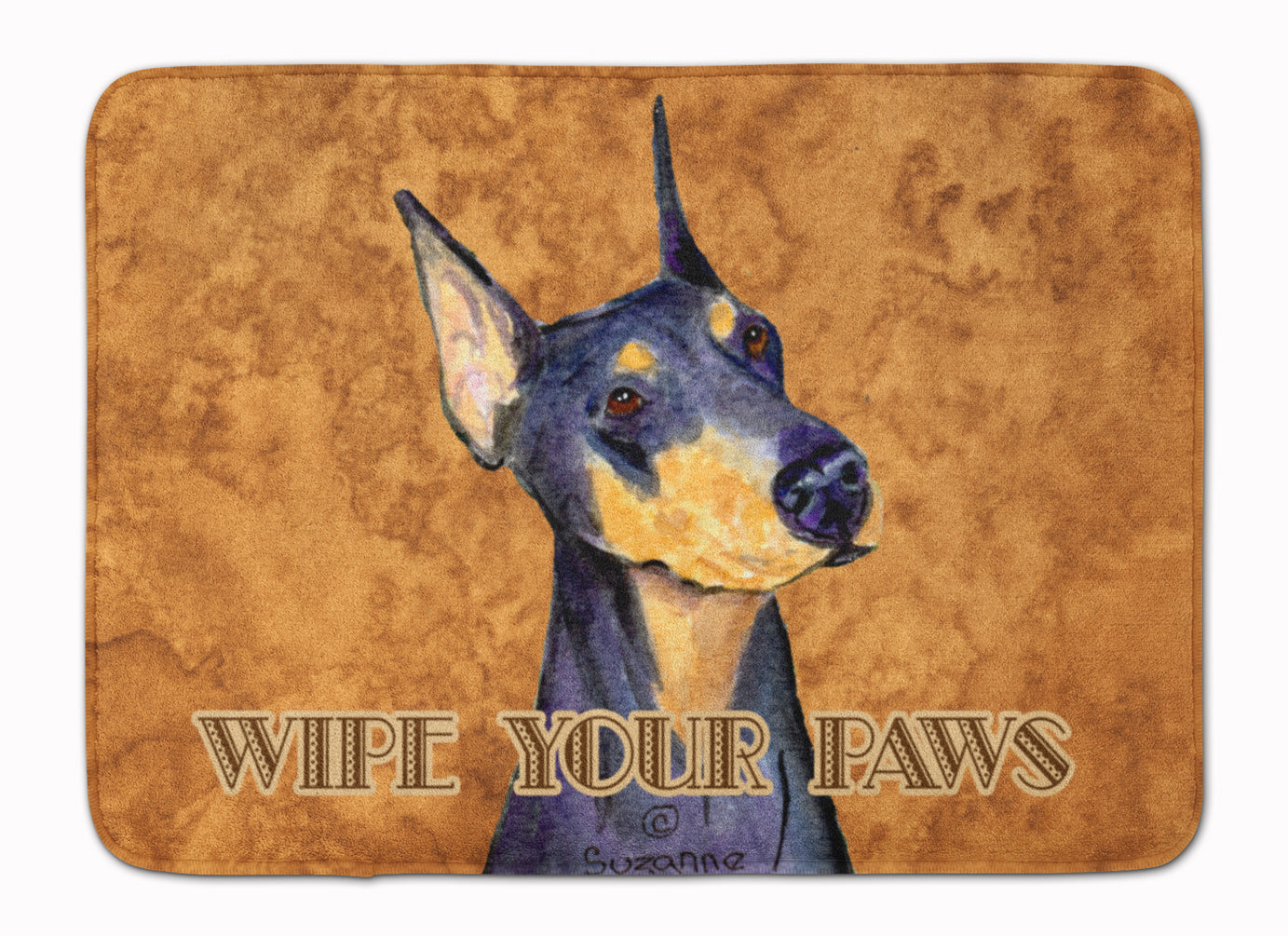 Black and Tan Doberman Wipe your Paws Machine Washable Memory Foam Mat SS4891RUG - the-store.com