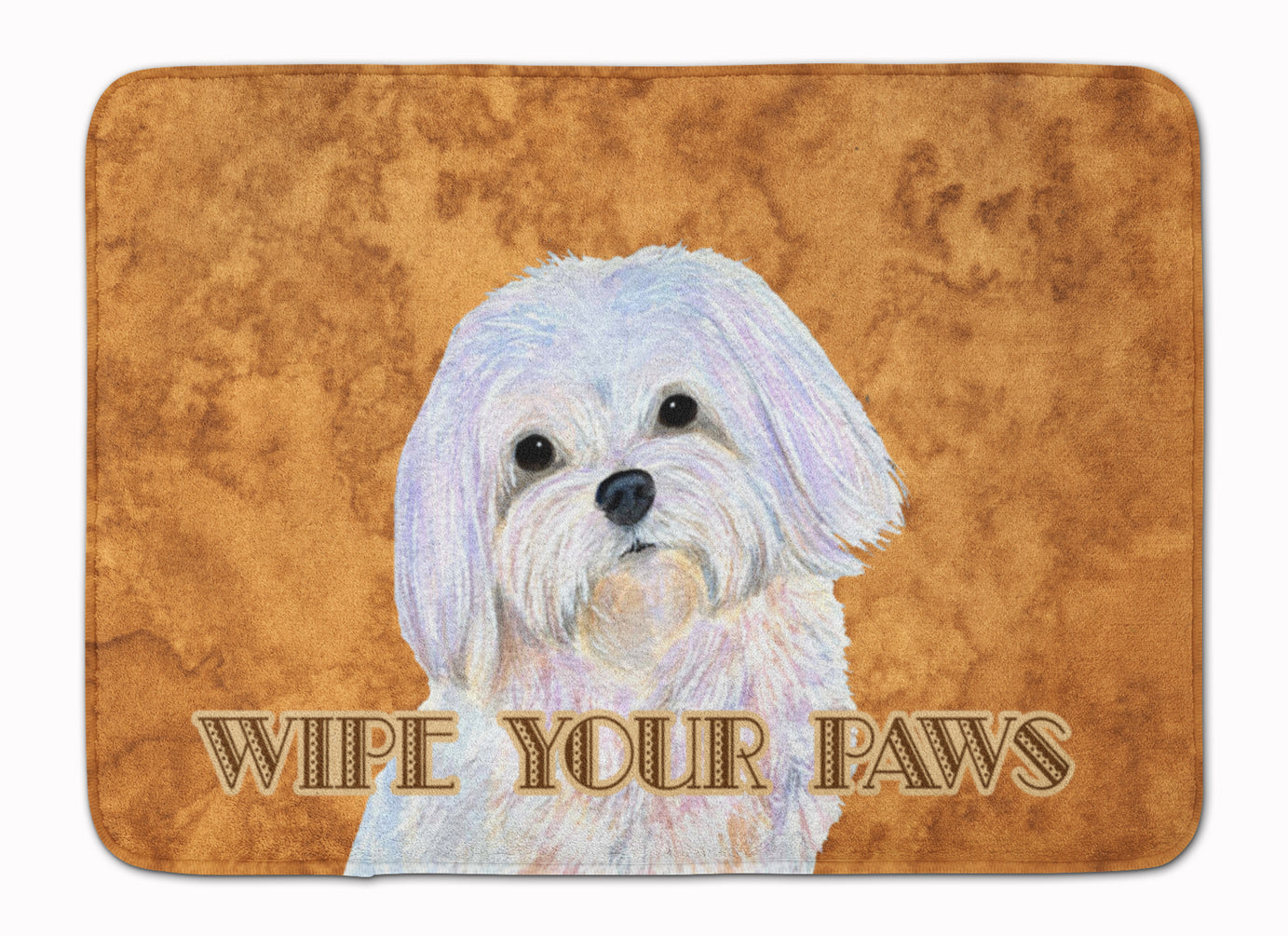 Puppy Cut Maltese Wipe your Paws Machine Washable Memory Foam Mat SS4897RUG - the-store.com