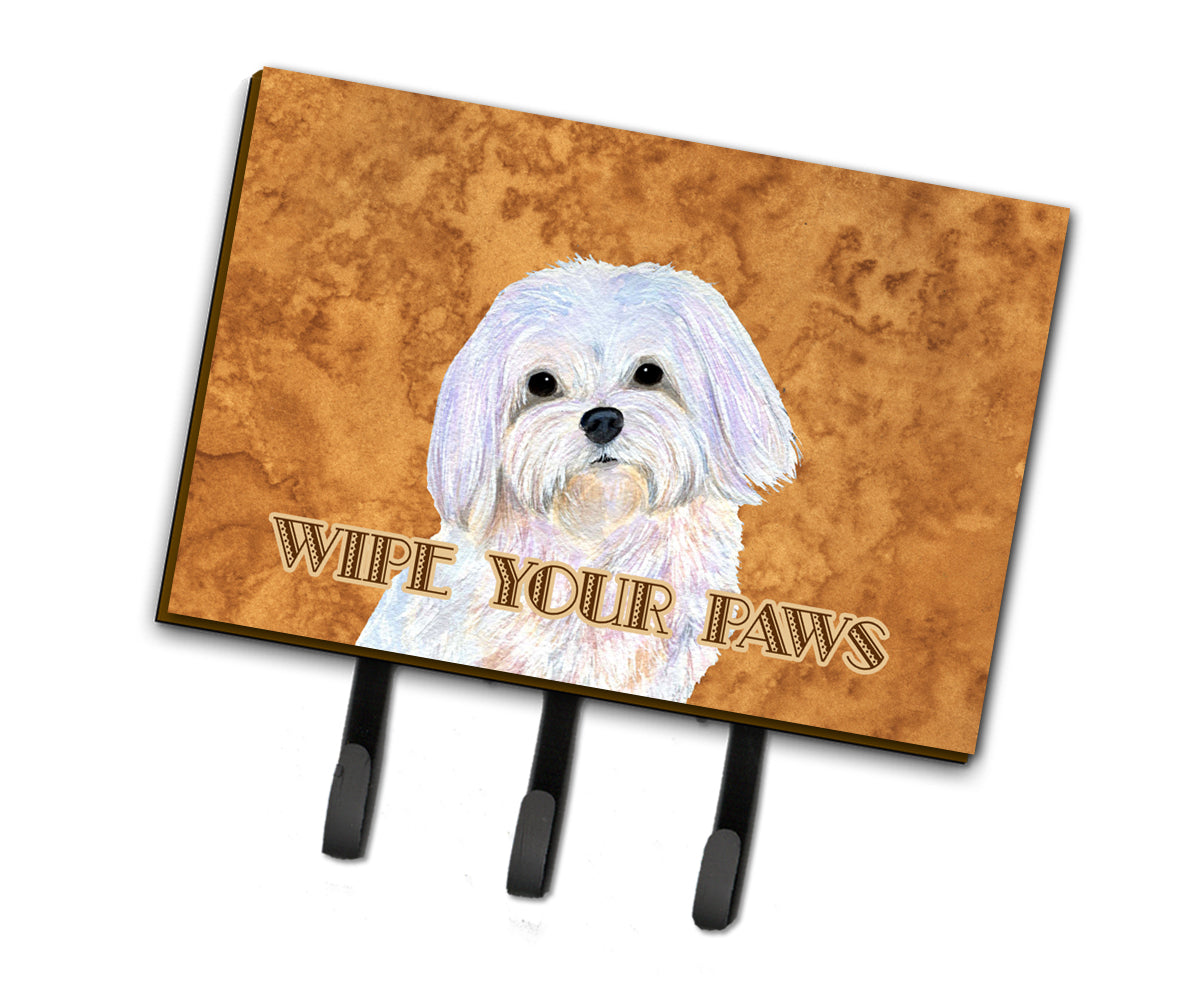Puppy Cut Maltese Wipe your Paws Leash or Key Holder
