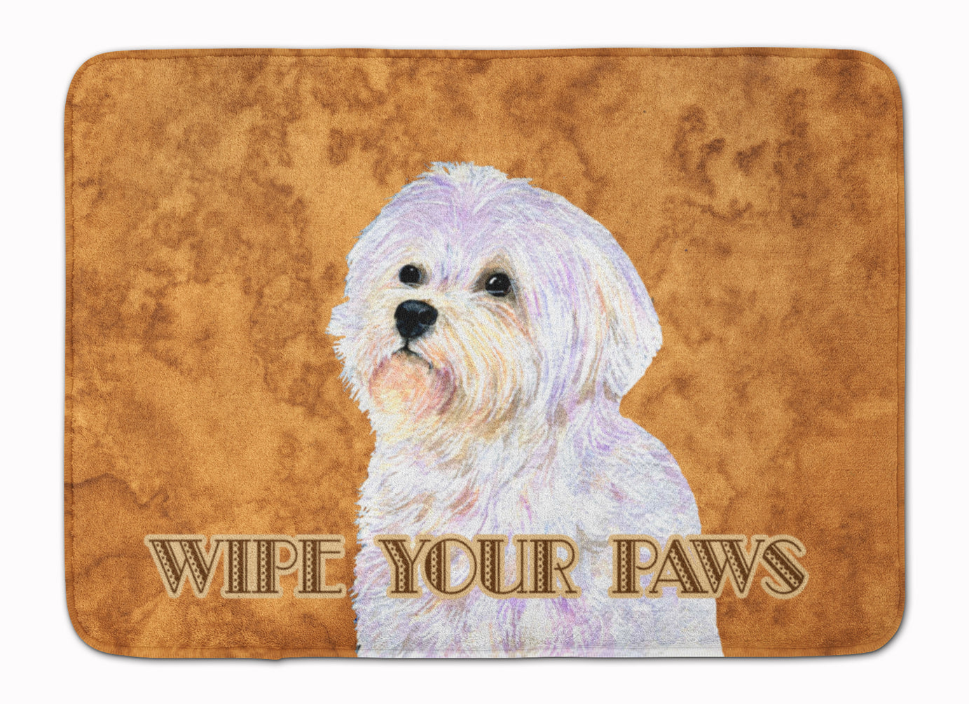 Puppy Cut Maltese Wipe your Paws Machine Washable Memory Foam Mat SS4898RUG - the-store.com