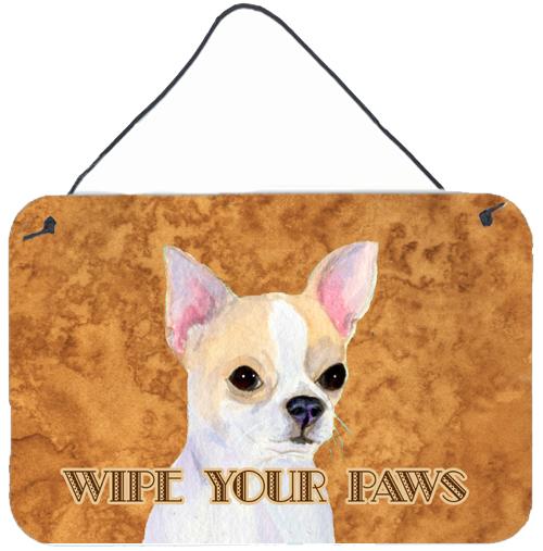 Chihuahua Wipe your Paws Aluminium Metal Wall or Door Hanging Prints by Caroline&#39;s Treasures