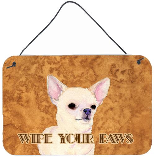 Chihuahua Wipe your Paws Aluminium Metal Wall or Door Hanging Prints by Caroline&#39;s Treasures