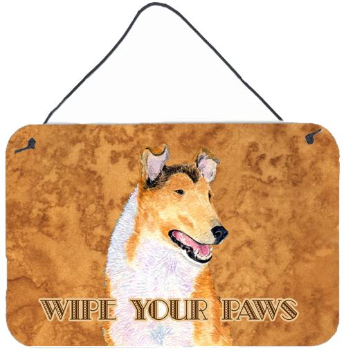 Collie Smooth Wipe your Paws Aluminium Metal Wall or Door Hanging Prints by Caroline's Treasures
