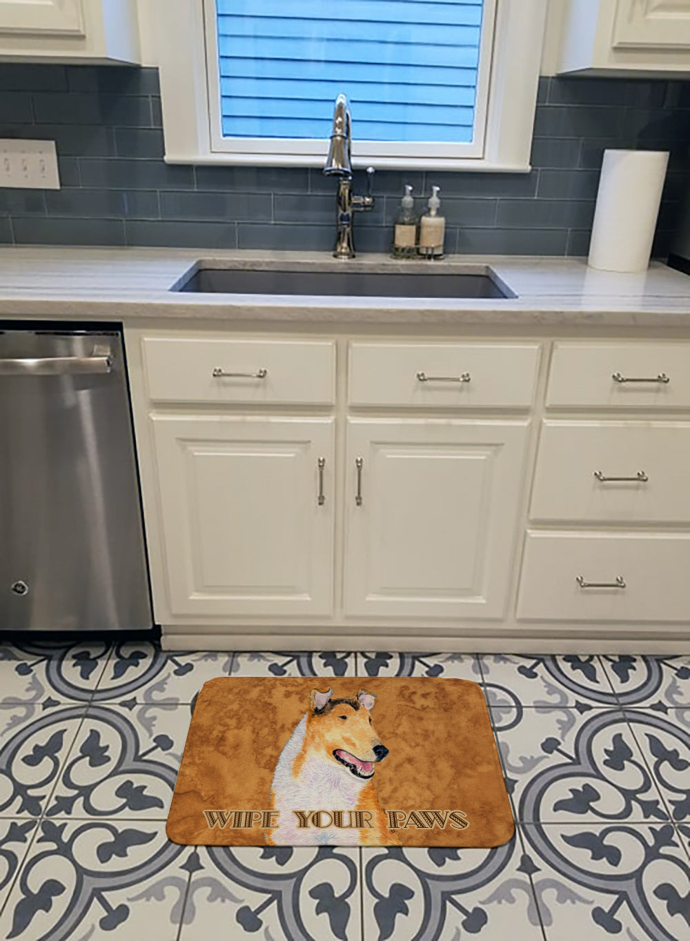 Collie Smooth Wipe your Paws Machine Washable Memory Foam Mat SS4903RUG - the-store.com