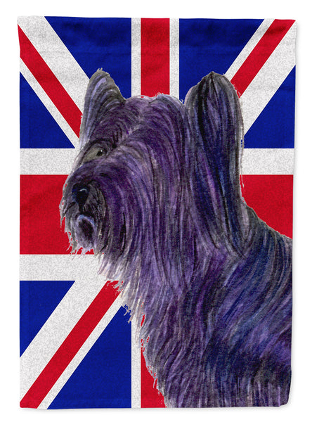 Skye Terrier with English Union Jack British Flag Flag Canvas House Size SS4905CHF