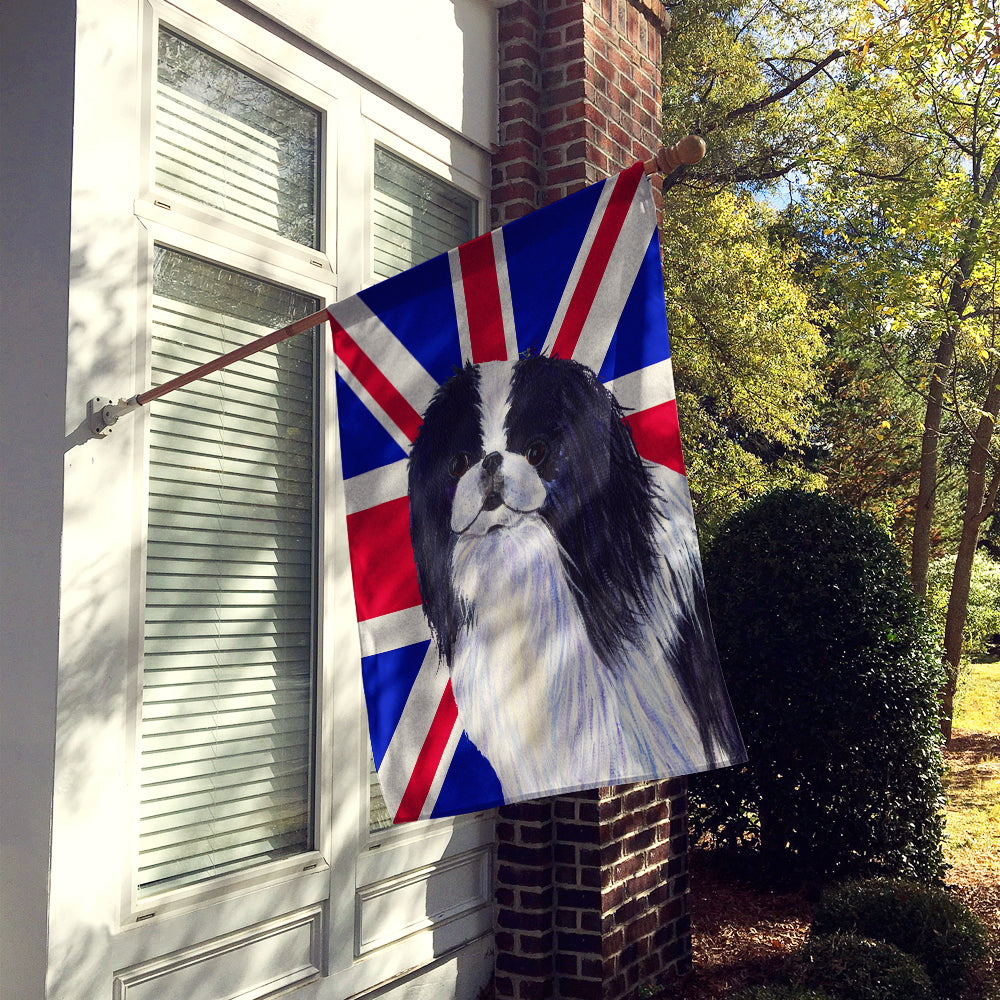 Japanese Chin with English Union Jack British Flag Flag Canvas House Size SS4909CHF  the-store.com.