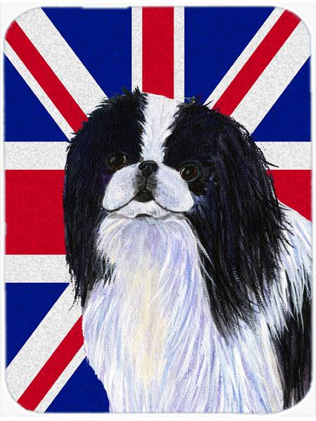 Japanese Chin with English Union Jack British Flag Glass Cutting Board Large Size SS4909LCB by Caroline&#39;s Treasures