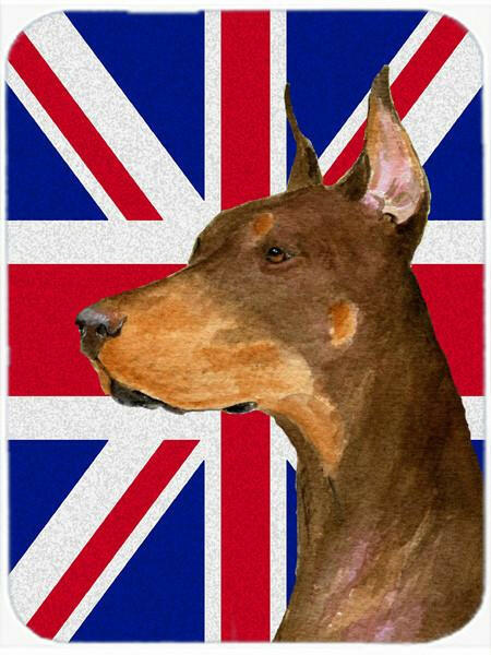 Doberman with English Union Jack British Flag Mouse Pad, Hot Pad or Trivet SS4910MP by Caroline's Treasures