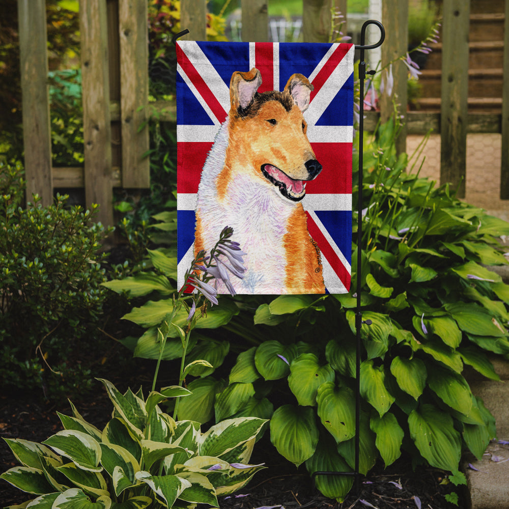 Collie Smooth with English Union Jack British Flag Flag Garden Size SS4912GF