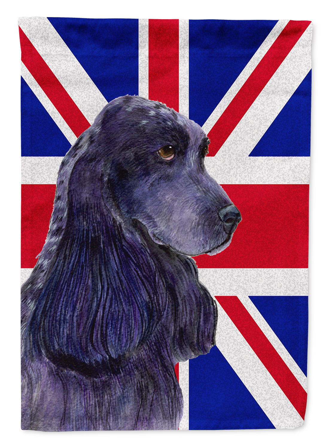Cocker Spaniel with English Union Jack British Flag Flag Canvas House Size SS4913CHF  the-store.com.