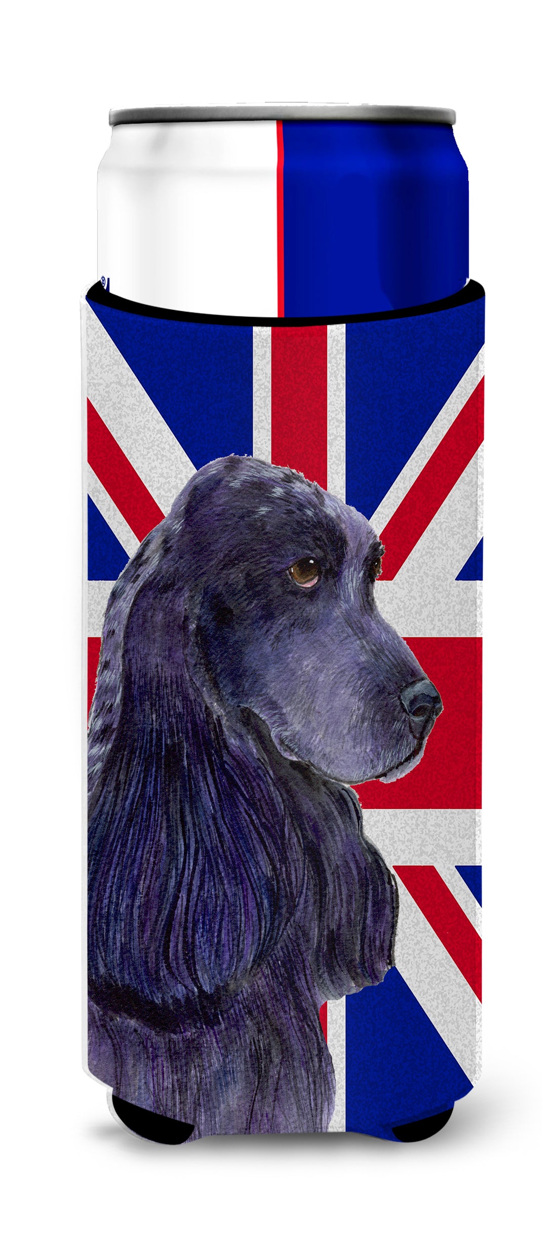 Cocker Spaniel with English Union Jack British Flag Ultra Beverage Insulators for slim cans SS4913MUK.