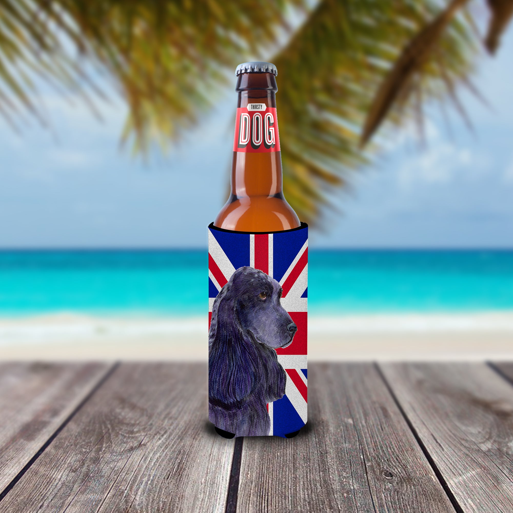 Cocker Spaniel with English Union Jack British Flag Ultra Beverage Insulators for slim cans SS4913MUK