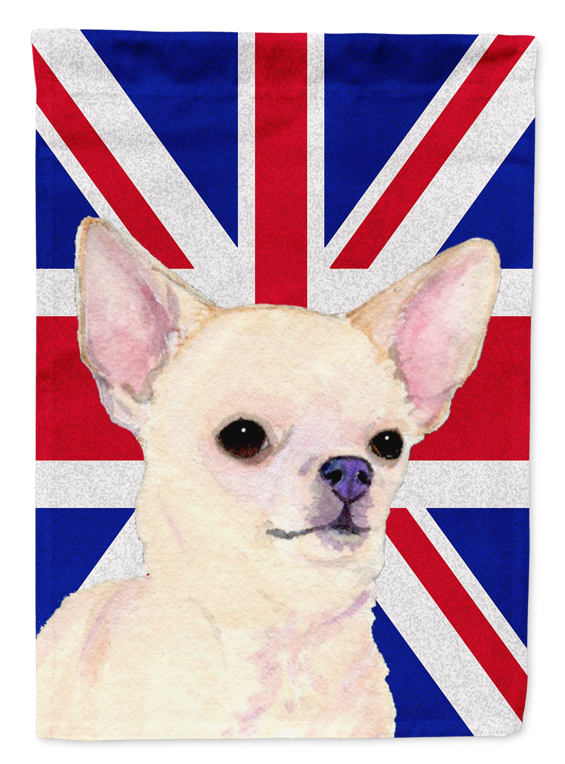 Chihuahua with English Union Jack British Flag Flag Canvas House Size SS4914CHF