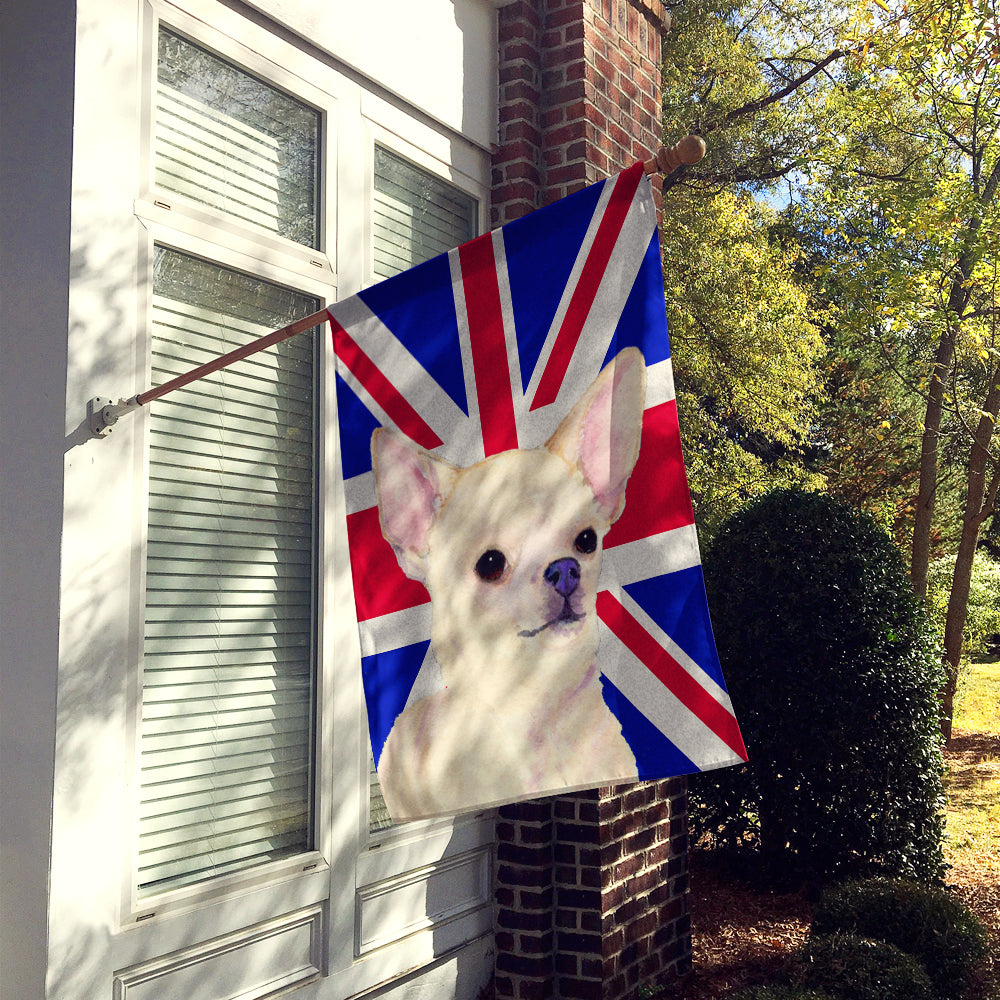 Chihuahua with English Union Jack British Flag Flag Canvas House Size SS4914CHF