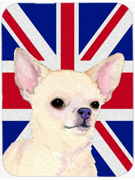 Chihuahua with English Union Jack British Flag Glass Cutting Board Large Size SS4914LCB by Caroline&#39;s Treasures
