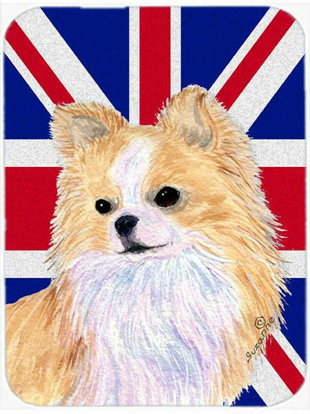Chihuahua with English Union Jack British Flag Glass Cutting Board Large Size SS4915LCB by Caroline's Treasures