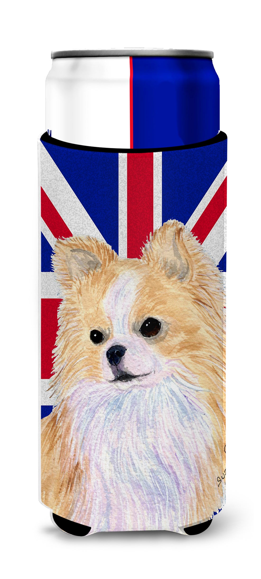 Chihuahua with English Union Jack British Flag Ultra Beverage Insulators for slim cans SS4915MUK