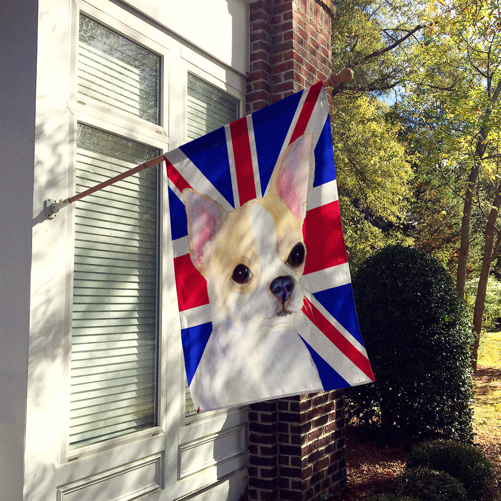 Chihuahua with English Union Jack British Flag Flag Canvas House Size SS4916CHF