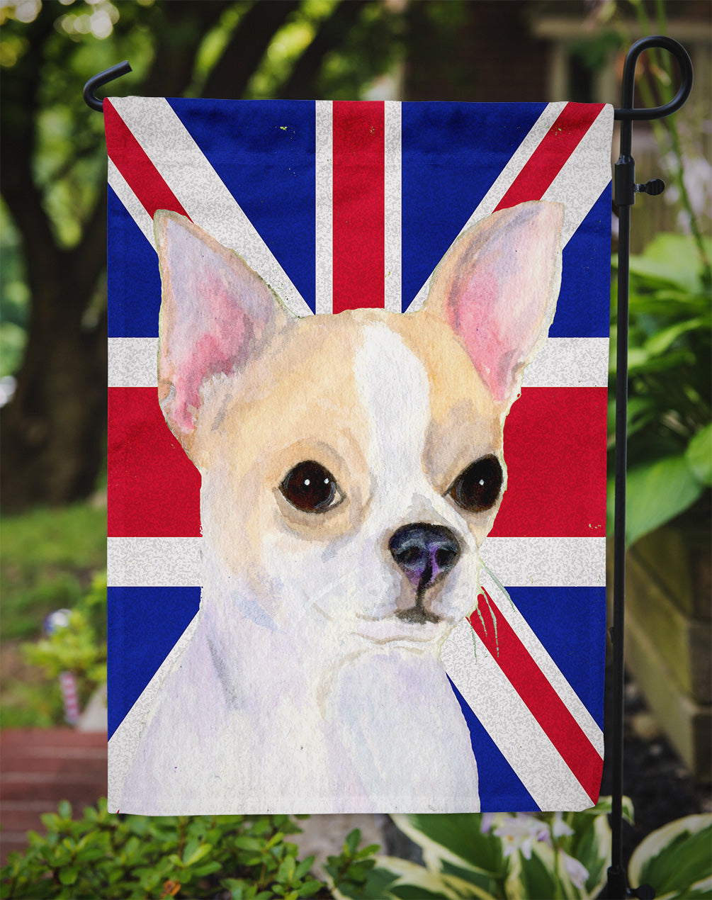 Chihuahua with English Union Jack British Flag Flag Garden Size  the-store.com.