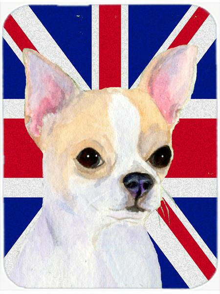 Chihuahua with English Union Jack British Flag Glass Cutting Board Large Size SS4916LCB by Caroline&#39;s Treasures