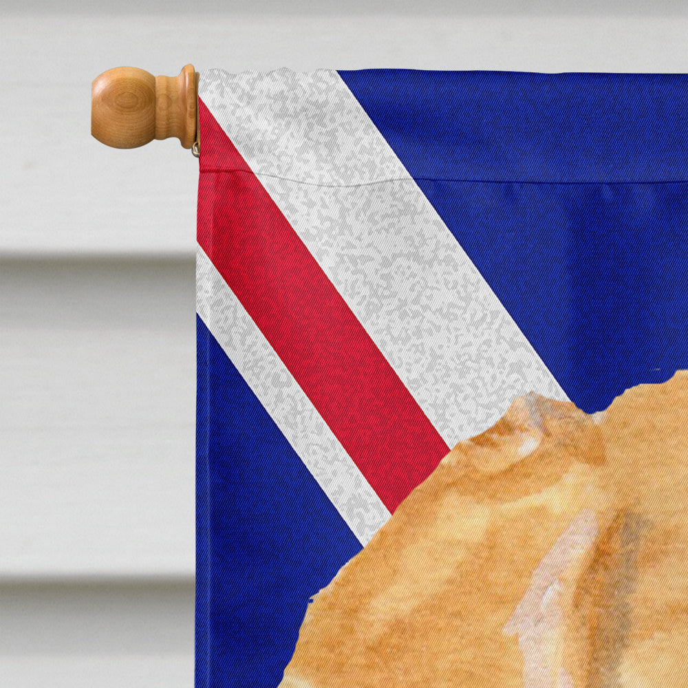 Golden Retriever with English Union Jack British Flag Flag Canvas House Size SS4918CHF  the-store.com.