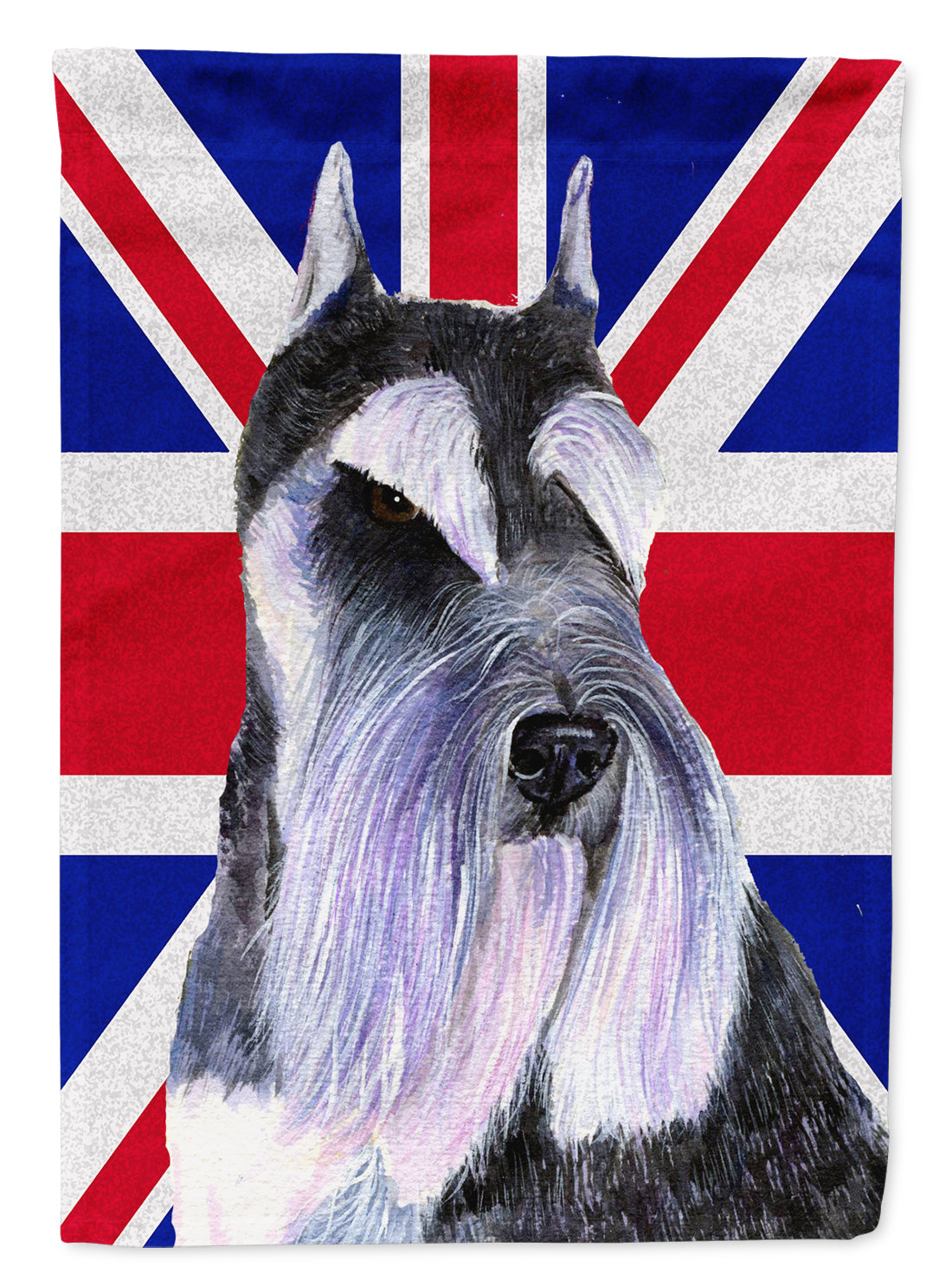 Schnauzer with English Union Jack British Flag Flag Canvas House Size SS4919CHF  the-store.com.