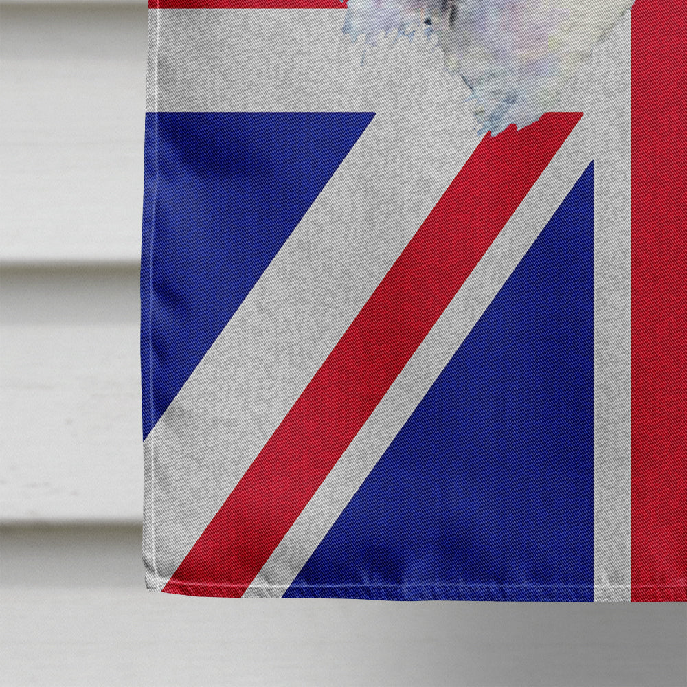 Fox Terrier with English Union Jack British Flag Flag Canvas House Size SS4920CHF  the-store.com.