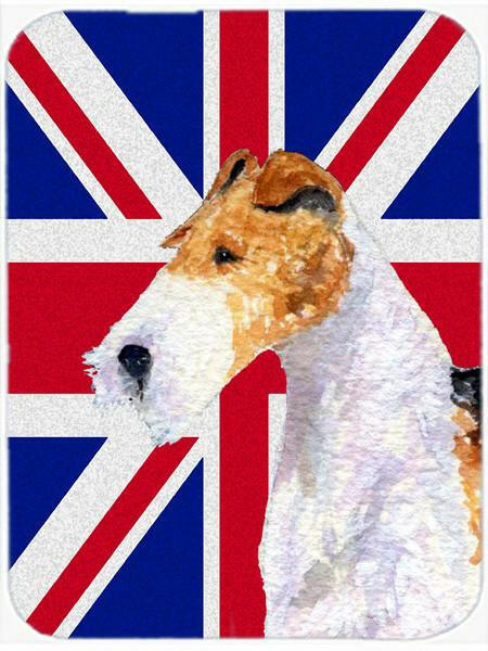 Fox Terrier with English Union Jack British Flag Glass Cutting Board Large Size SS4920LCB by Caroline&#39;s Treasures